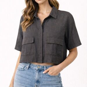 H&M Grey Button Down Women's Shirt